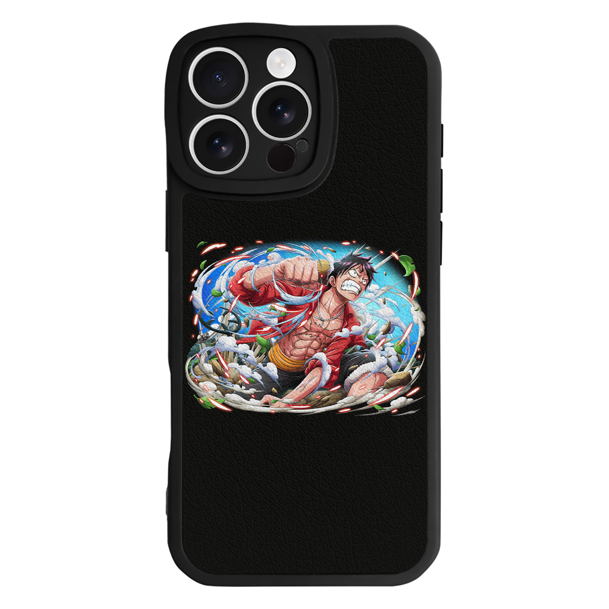 （画像用） ワンピース モンキー・D・ルフィ ONE PIECE Monkey D. Luffy 【iPhone 16シリーズ対応】シリコンスマホケース（レザー調） 材質：シリコン